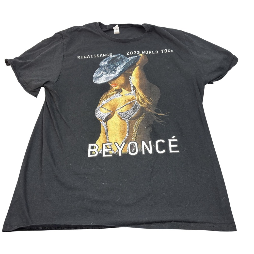 Beyoncé Renaissance Tour Shirt Large Black 2023 World Tour Concert Tee Grunge